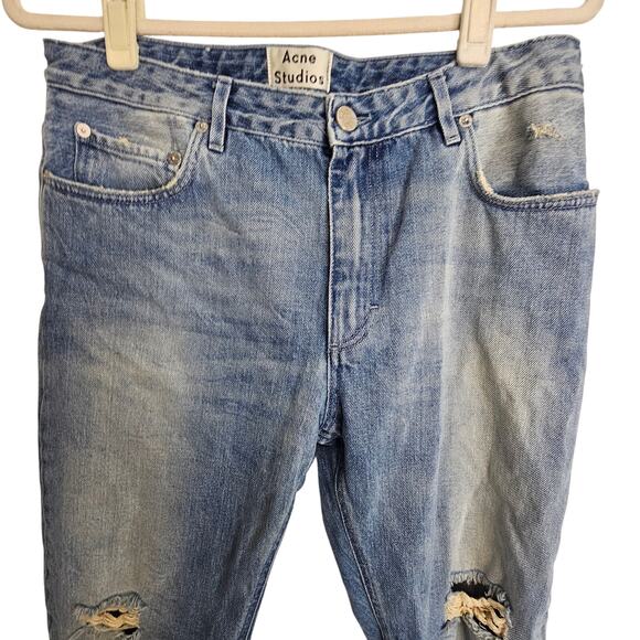 Acne Studios Womens Pop Trash Distressed Straight Cropped Jeans Sz 38 US 29/30 - Picture 3 of 11